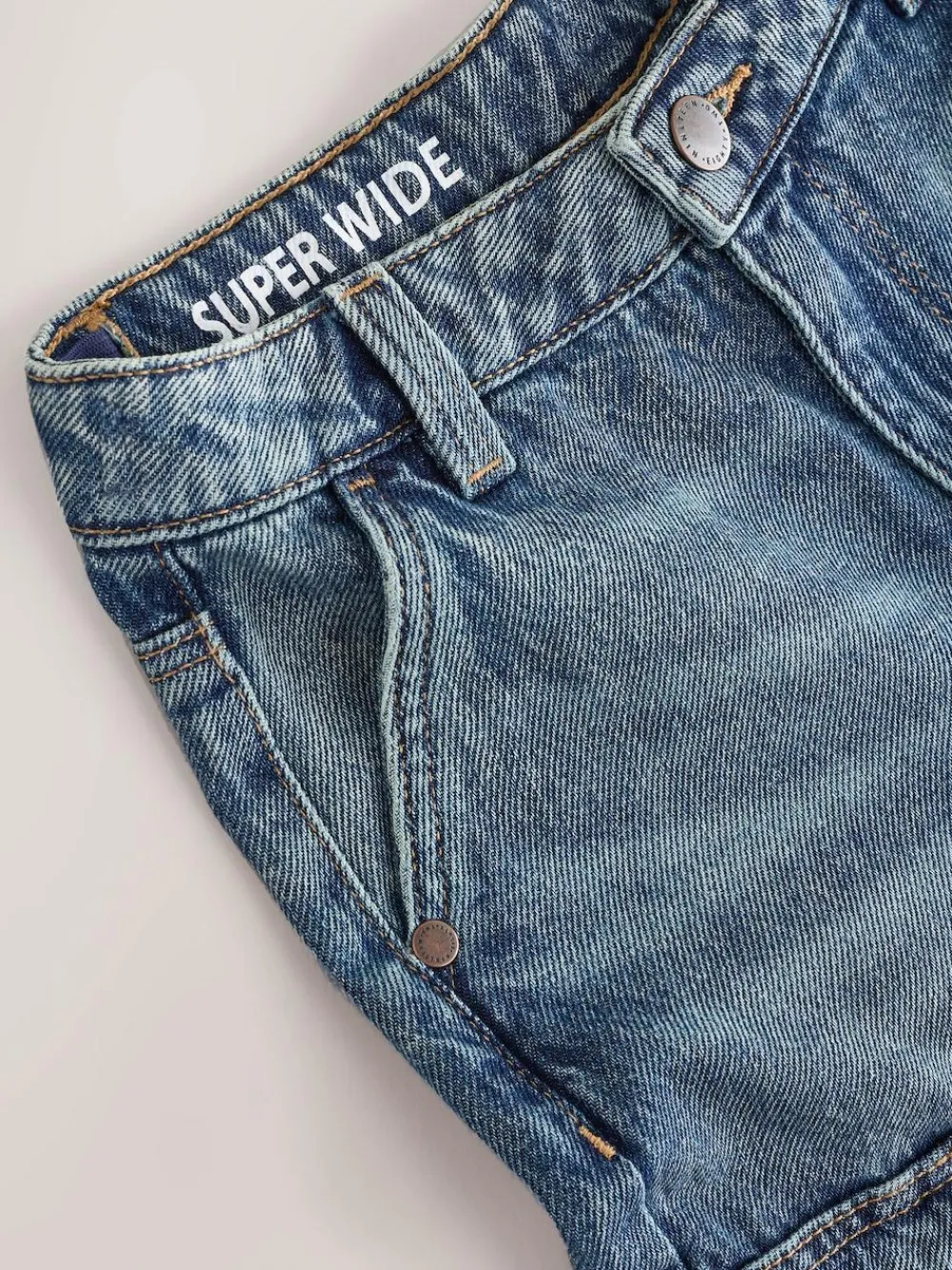 Next Denim Tint Superwide Denim Cargo Jeans (3-16yrs)^BOY Jeans & Joggers|Jeans