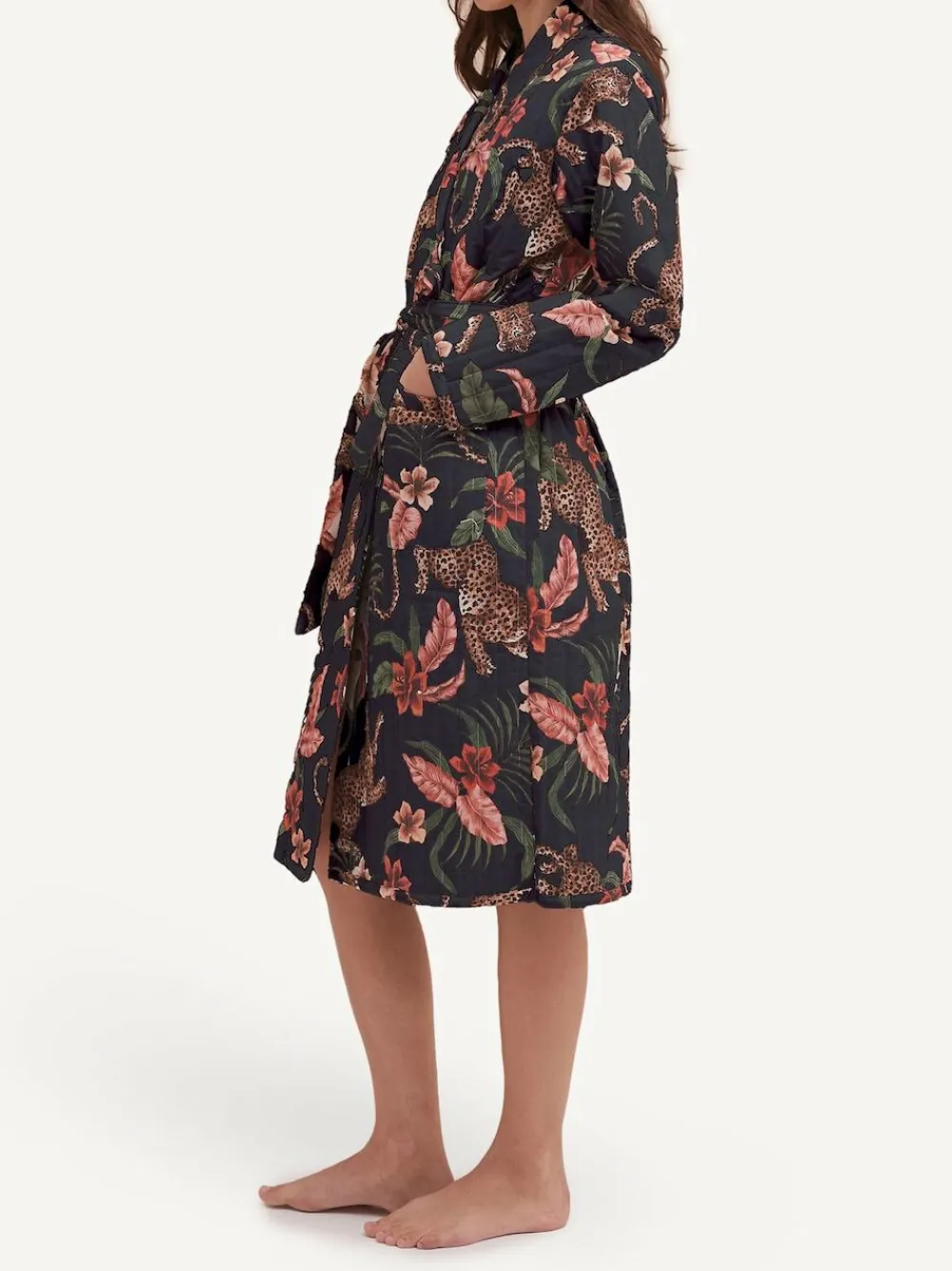 Online Desmond & Dempsey Soleia Navy Quilted Robe