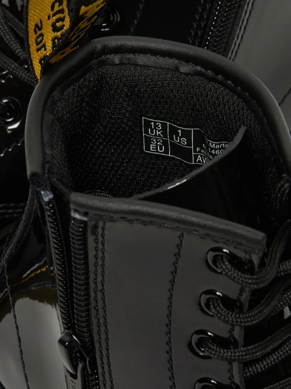 New Dr. Martens Black 1460 J Patent Lamper Shoes