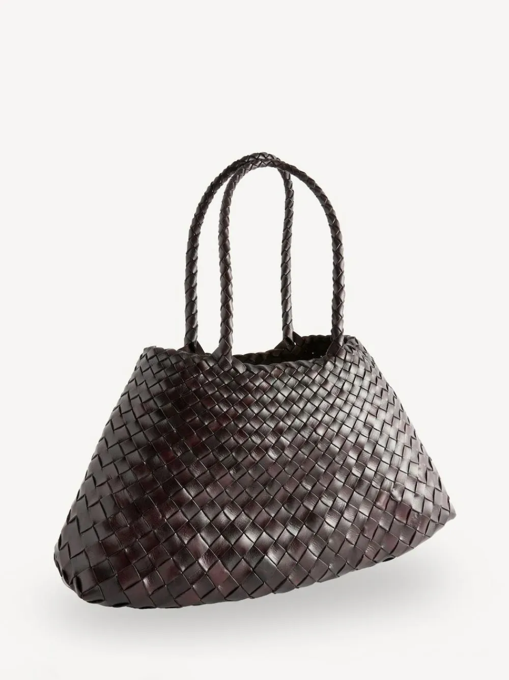 Outlet Dragon Diffusion Santa Croce Large Woven Bag Dark Brown