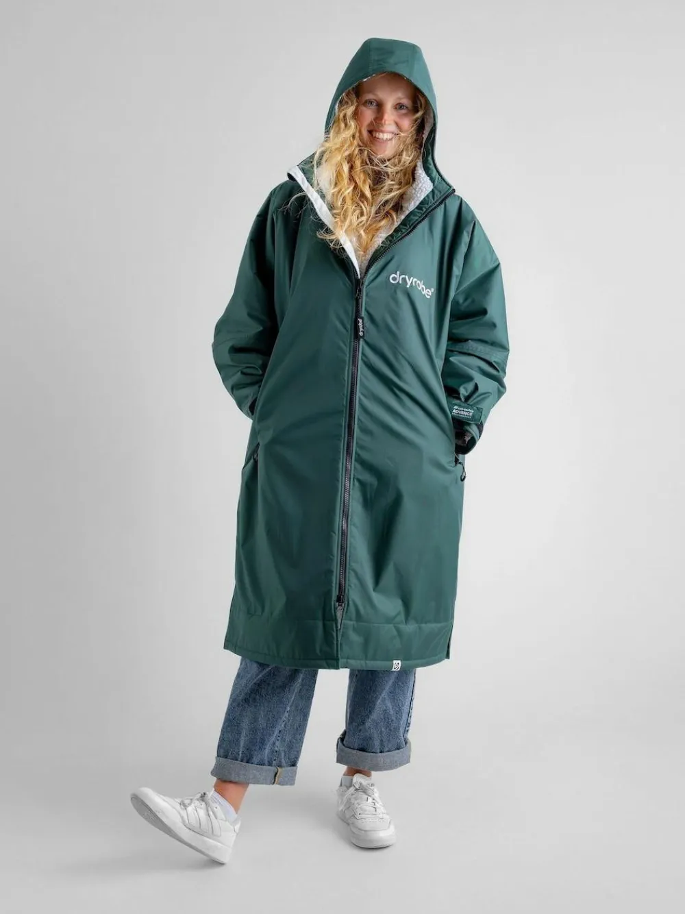 dryrobe Green Advance Adult Long Sleeve Changing Robe^Women Bathrobes