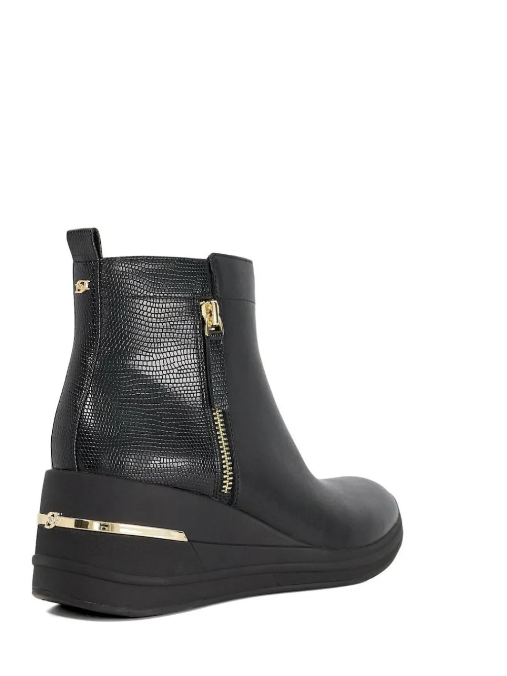 Dune London Black Everyone Side Zip Wedge Sport Trainers^Women Sneakers