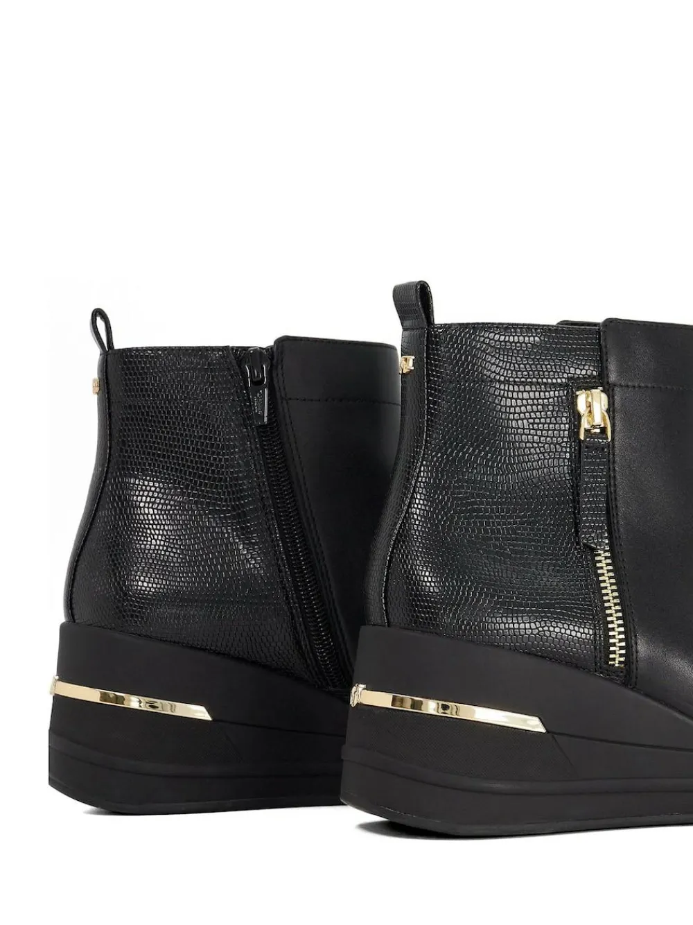 Dune London Black Everyone Side Zip Wedge Sport Trainers^Women Sneakers