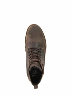 Dune London Wide Fit Heavy Duty Leather Simon Ankle Boots Brown