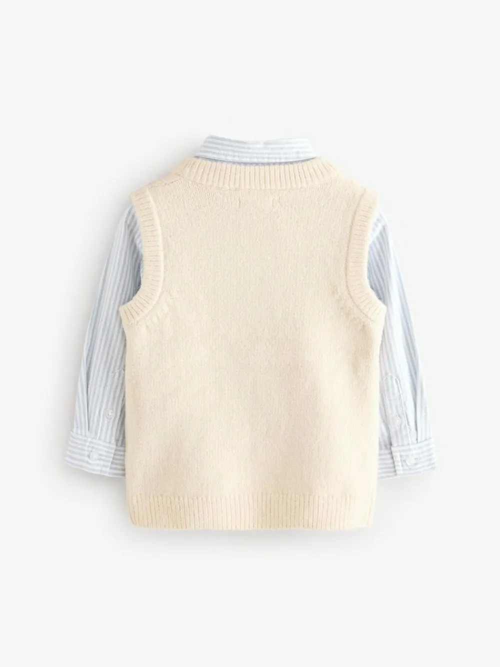 Best Next Ecru Cream Knitted Vest and Shirt Set (3mths-7yrs)