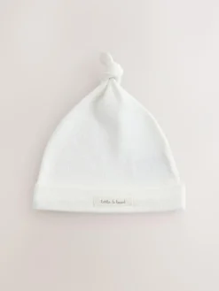 Hot Next Ecru Fairy Mouse 3 Pack Tie Top Baby Beanies (0mths-2yrs)
