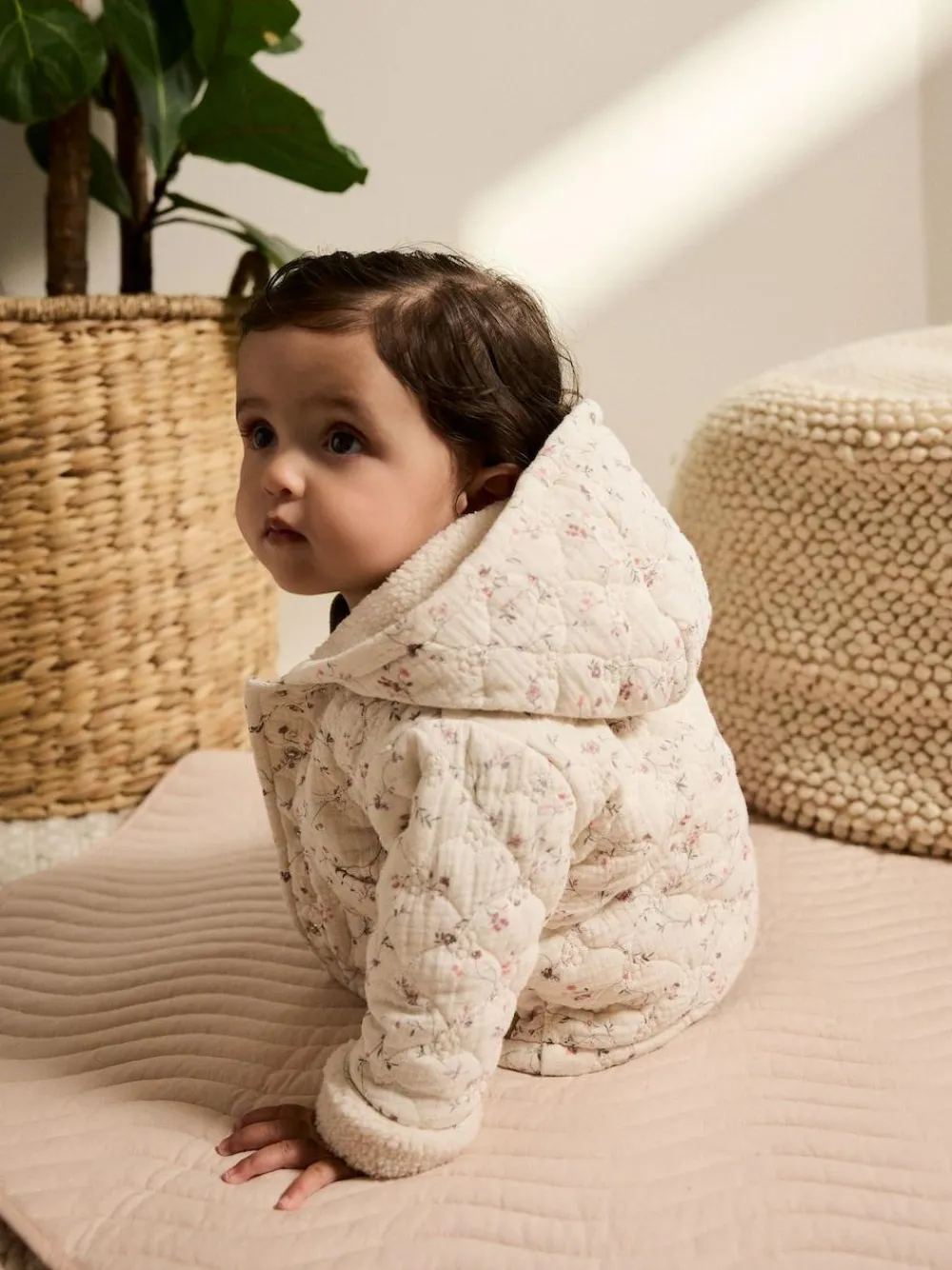 Discount Next Ecru Floral Baby Crinkle Jersey Coat (0mths-2yrs)