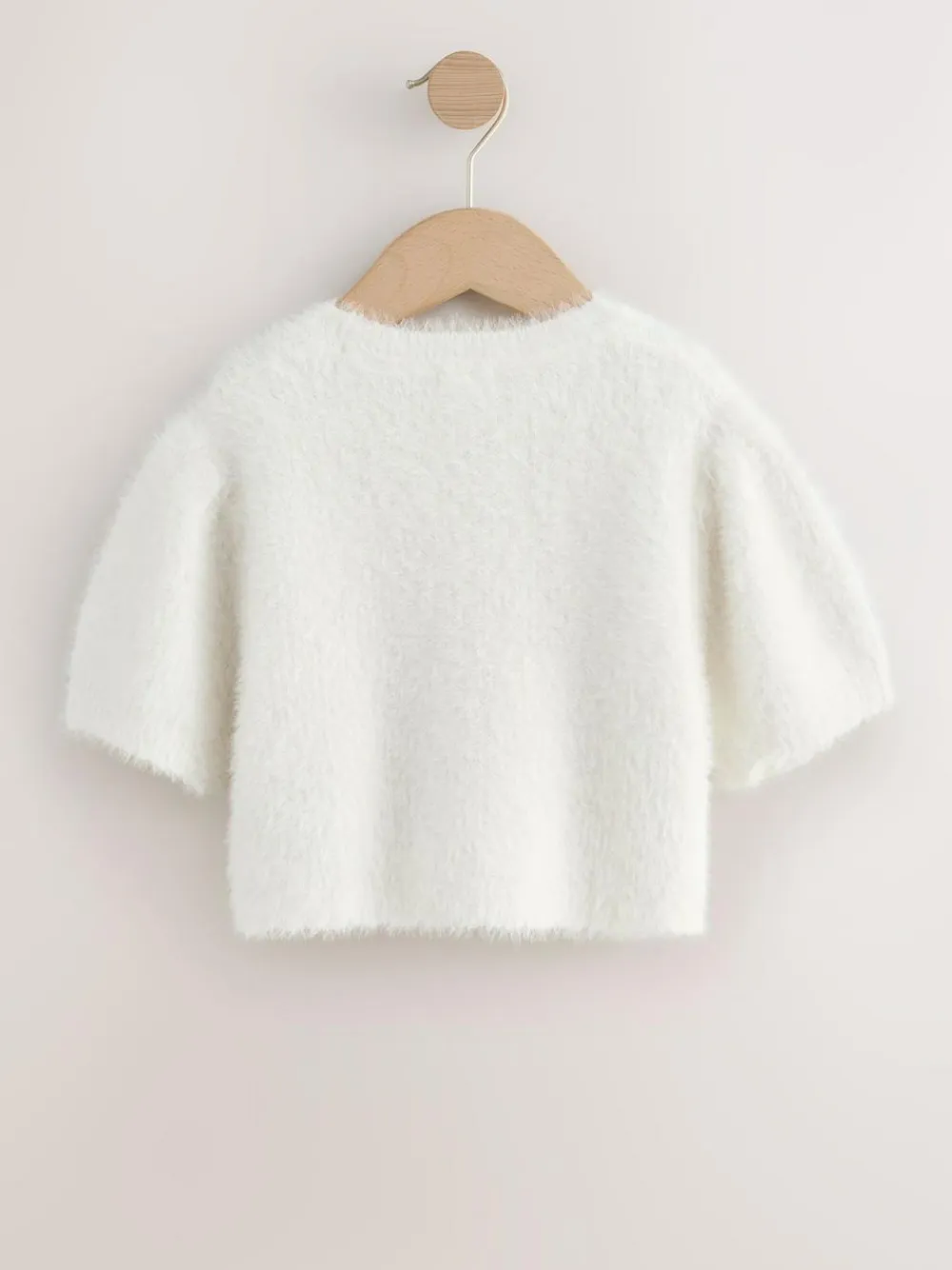 Next Fluffy Short Sleeve Top (3-16yrs) Ecru