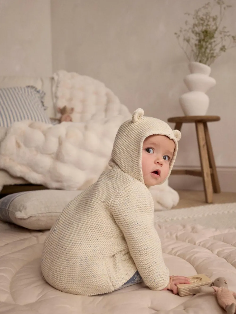 Next Knitted Hooded Baby Cardigan^BOY Baby Winter Clothing|Unisex