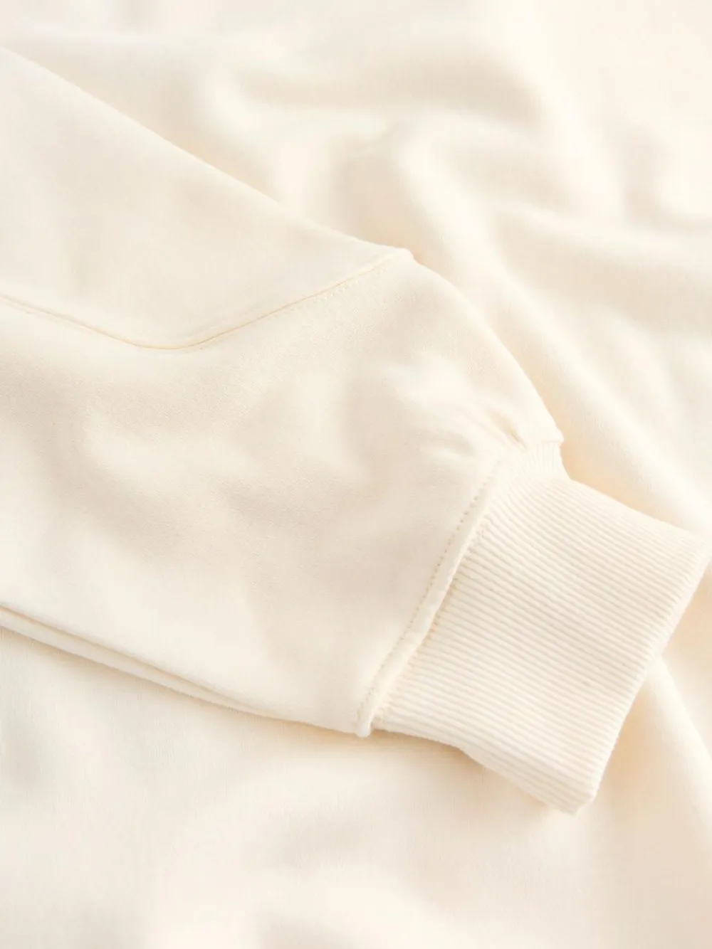 Online Next Relaxed Fit Heavyweight Longline Crew Neck Sweatshirt Ecru Off White