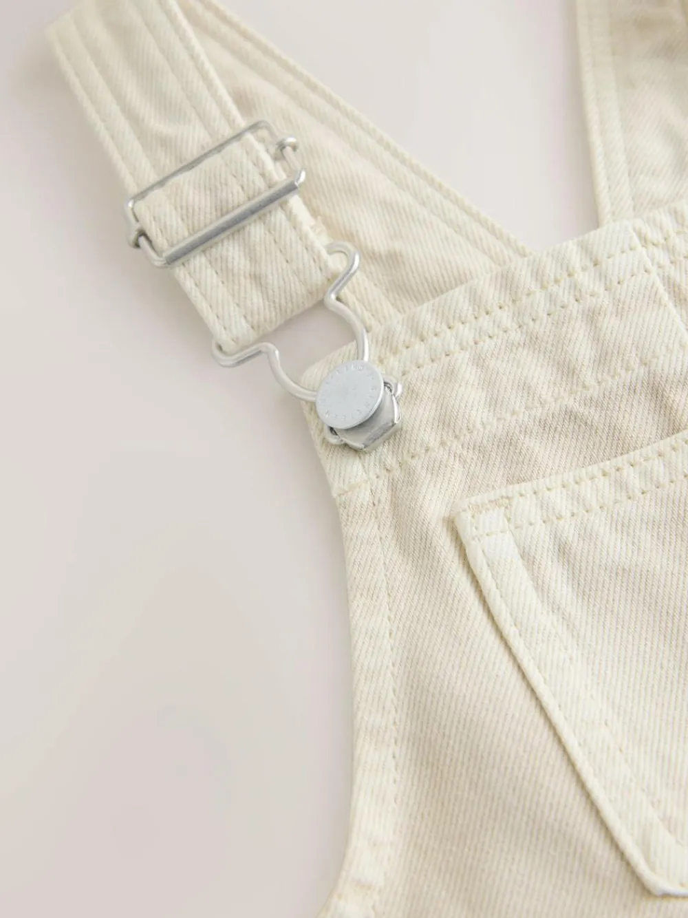 Next Ecru Twill Woven Cotton Cargo Dungarees (3mths-7yrs)