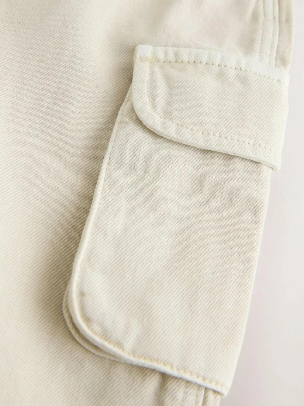 Next Ecru Twill Woven Cotton Cargo Dungarees (3mths-7yrs)