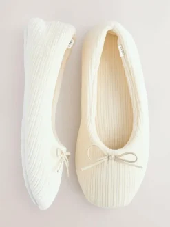 Next Velour Cord Ballet Slippers^Women All Night & Lounge|Slippers