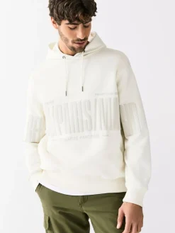 Next Ecru White Graphic Print Hoodie^ Sweatshirts & Hoodies|Sweatshirts & Hoodies