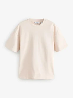 Next Ecru White/Green/Rust Red Relaxed Fit Heavyweight T-Shirts 3 Pack^ Tops & T-Shirts