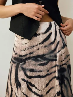 Next Crinkle Satin Asymetric Midi Skirt^Women Skirts