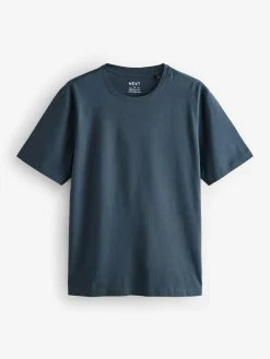 Next Ecru/Blue/Green/Neutral Mushroom/Grey/Stone Regular Fit Essential Cotton T-Shirts 6 Pack^ Nightwear|Tops & T-Shirts