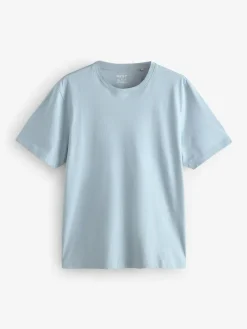 Next Ecru/Blue/Green/Neutral Mushroom/Grey/Stone Regular Fit Essential Cotton T-Shirts 6 Pack^ Nightwear|Tops & T-Shirts