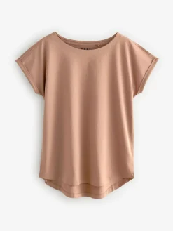 New Next Cap Sleeve T-Shirts 5 Pack Ecru/Taupe/Brown/Blue/Yellow