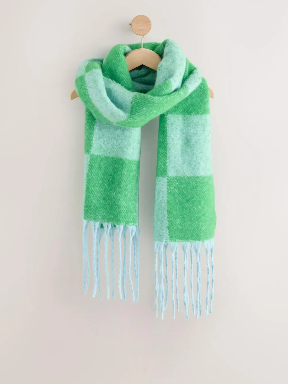 Best Eleanor Bowmer Blue and Green Check Scarf