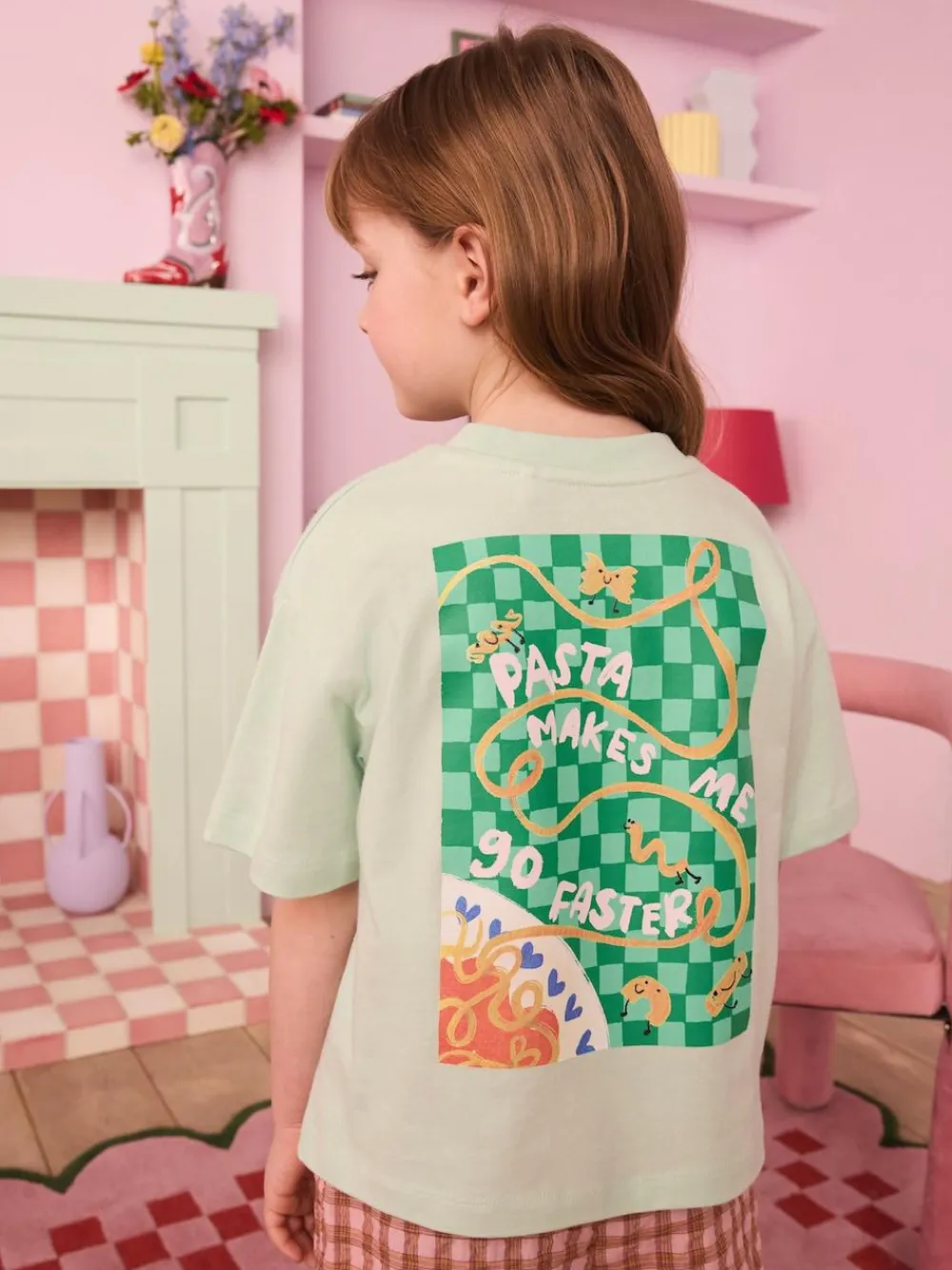 Eleanor Bowmer Kid Green Pasta 100% Cotton T-Shirt^ T-Shirts