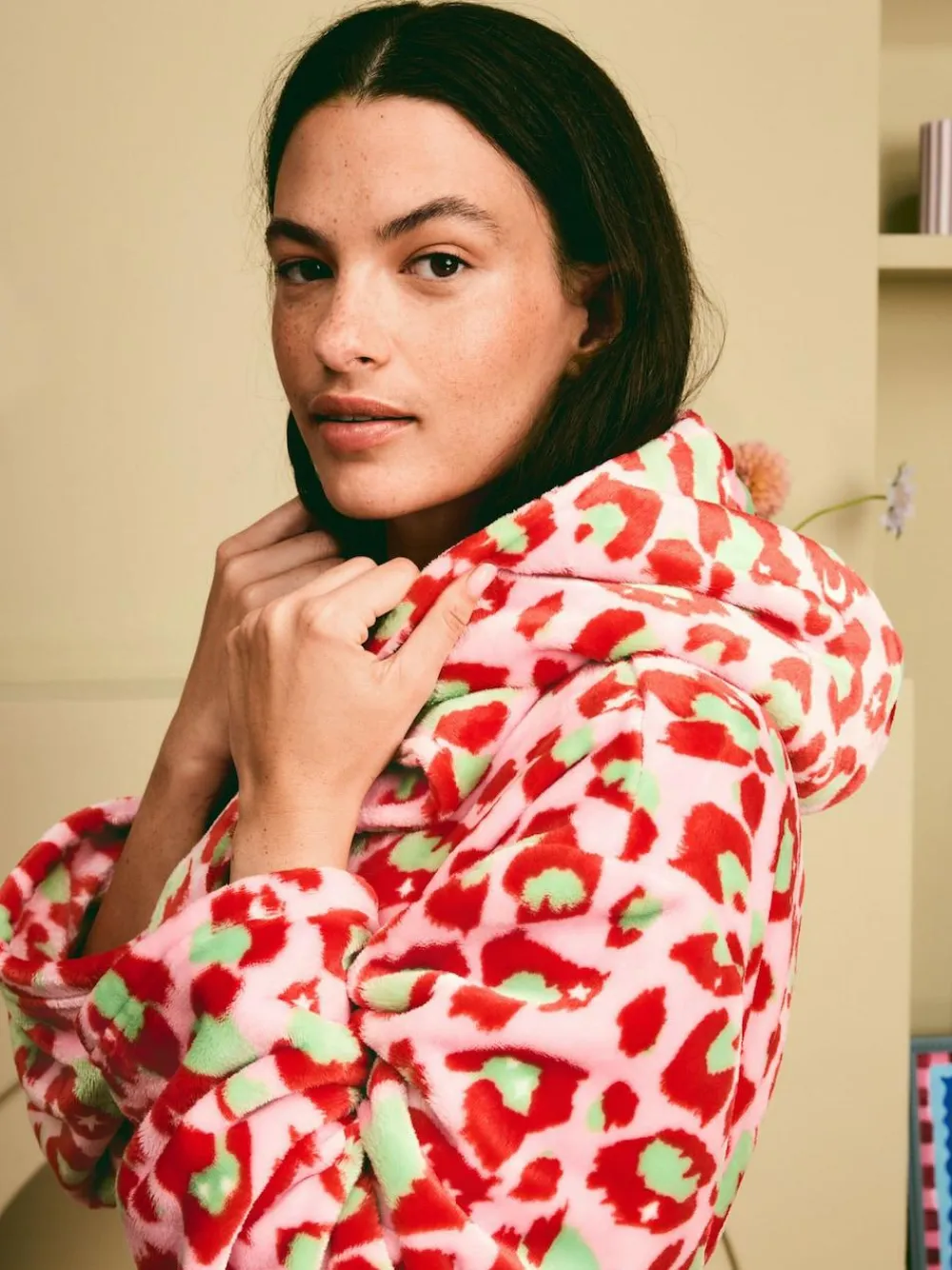 Eleanor Bowmer Leopard Print Fleece Robe^Women Bathrobes