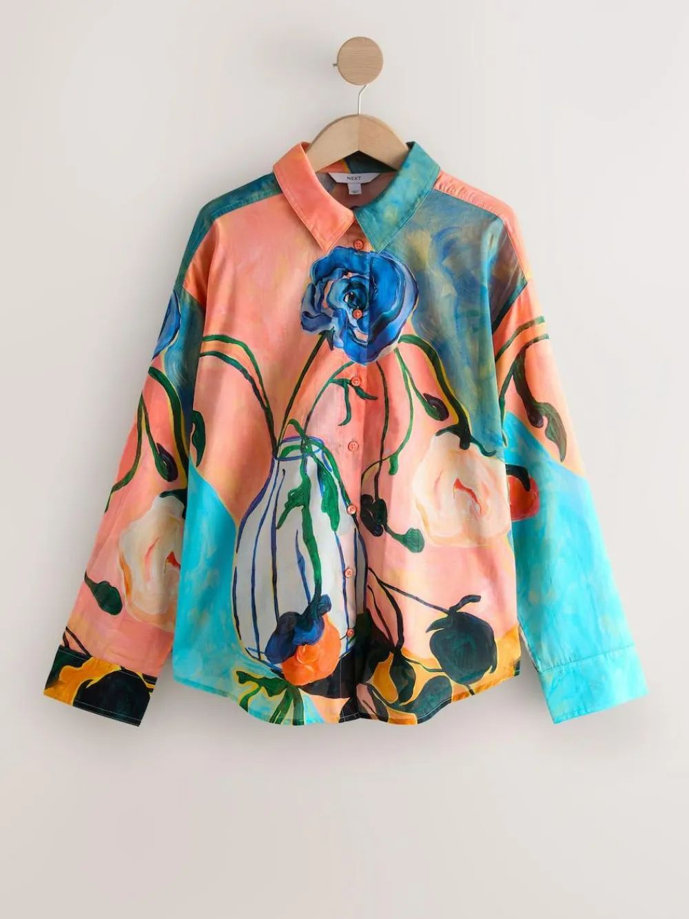 Hot Next Elizabeth Power Artist Print Relaxed Long Sleeve Cotton Lightweight Shirt