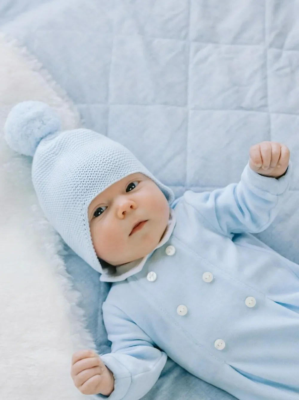 Online Emile Et Rose Kenton Knitted Hat With Ear Flaps & Pom-Pom Blue
