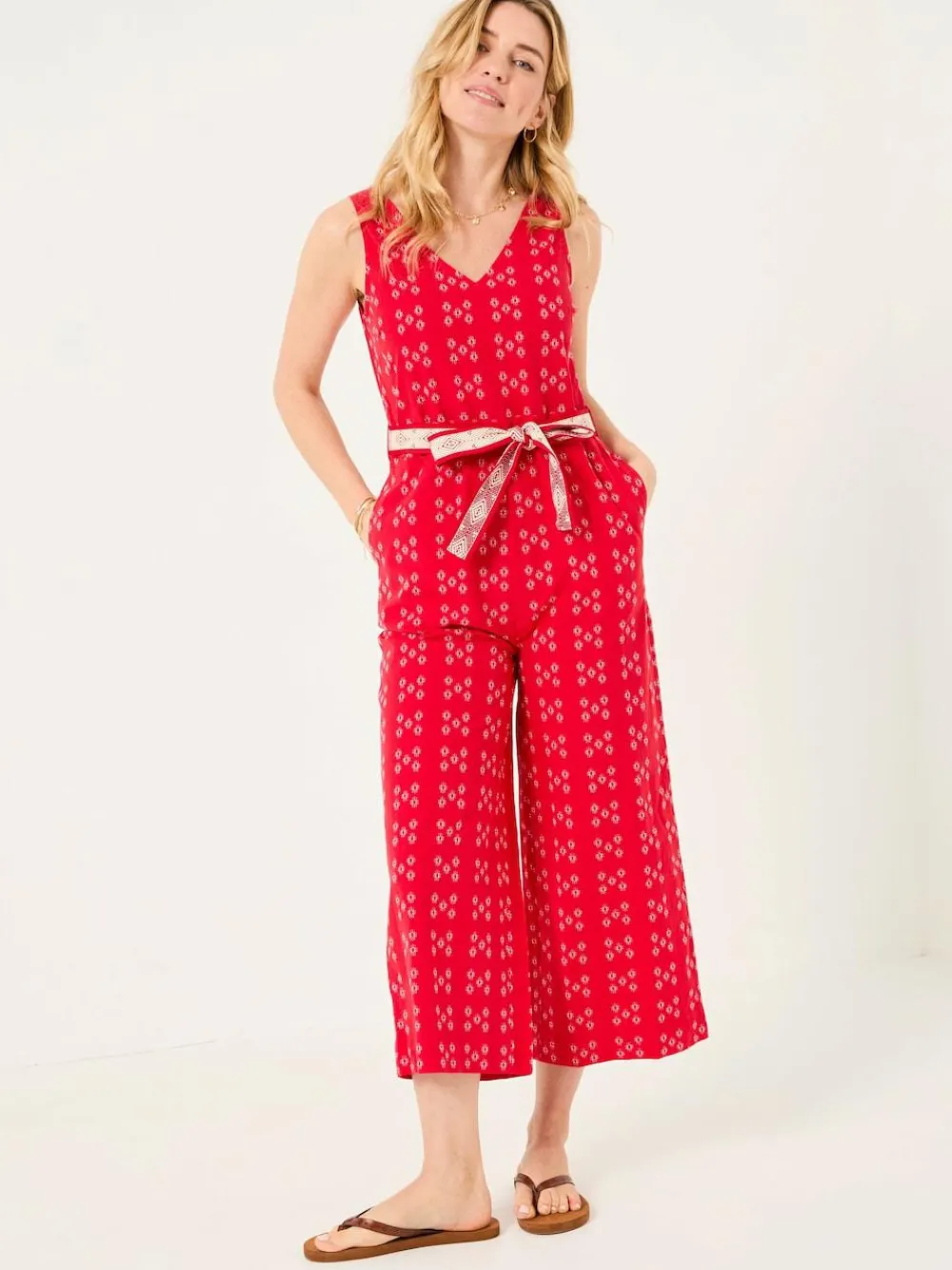 Fat Face FatFace Aeran Red Jacquard Jumpsuit^Women Jumpsuits & Playsuits
