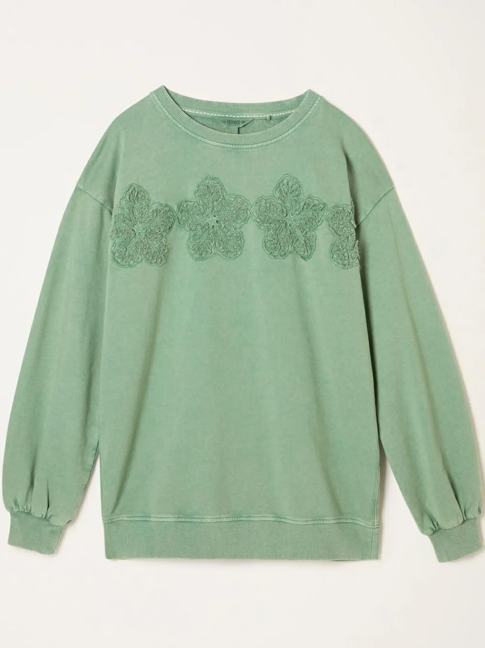 Fat Face FatFace Alex Jade Green Floral Placement Crew Sweat^Women Hoodies & Sweatshirts