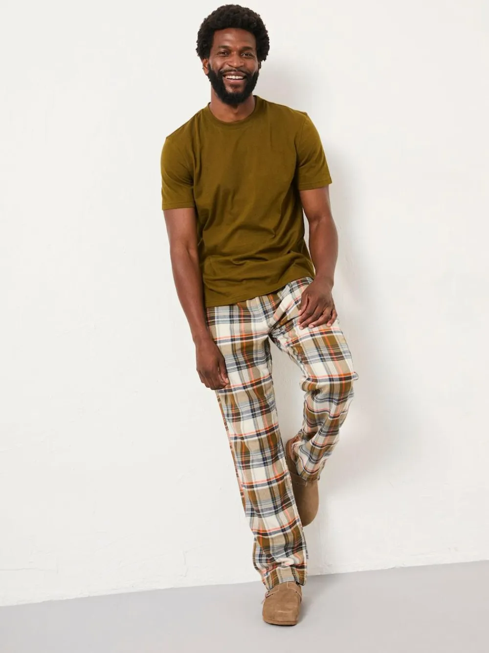 Fat Face FatFace Beale Khaki Green Check Pyjama Set^ Pyjamas