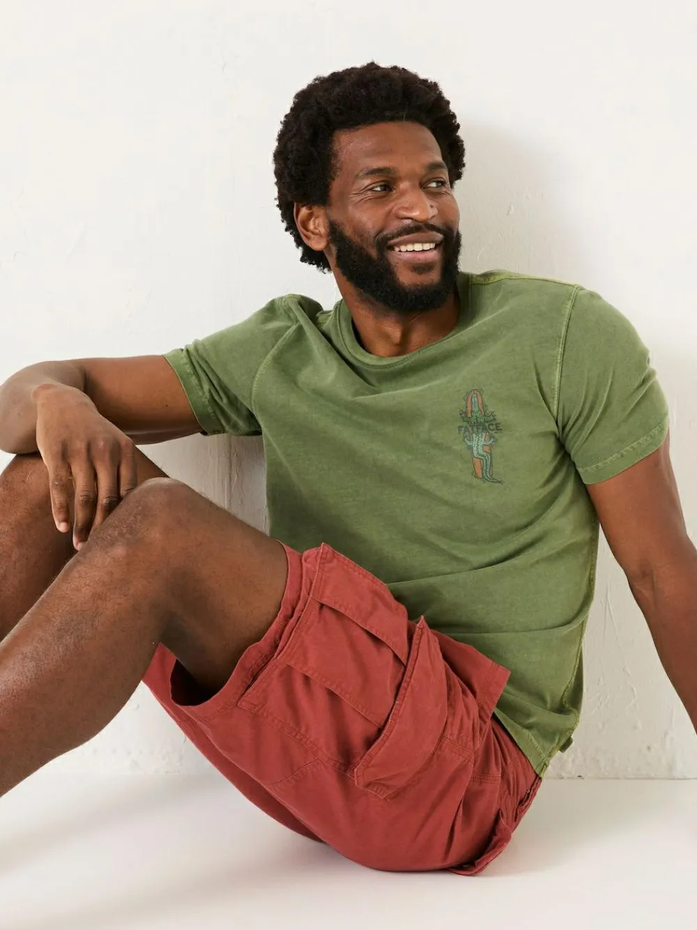 Online Fat Face FatFace Bude Dark Red Cargo Shorts
