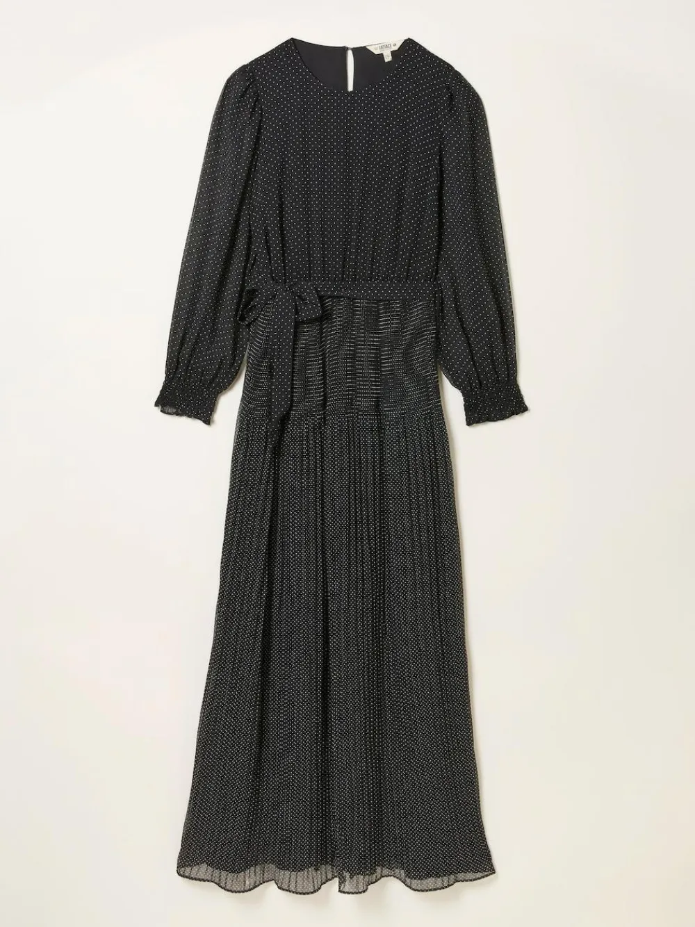 Online Fat Face FatFace Darcy Black Pin Spot Darcy Midi Dress