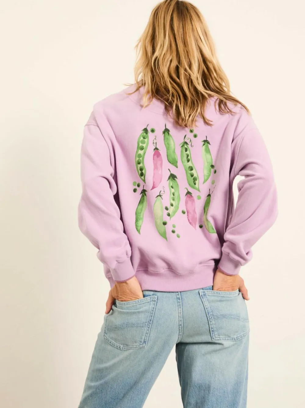Clearance Fat Face FatFace Emily Lilac Purple Sweet Pea Graphic Crew Sweat