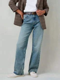 Fat Face FatFace Filby Relaxed Straight Jeans Bleach Wash Denim