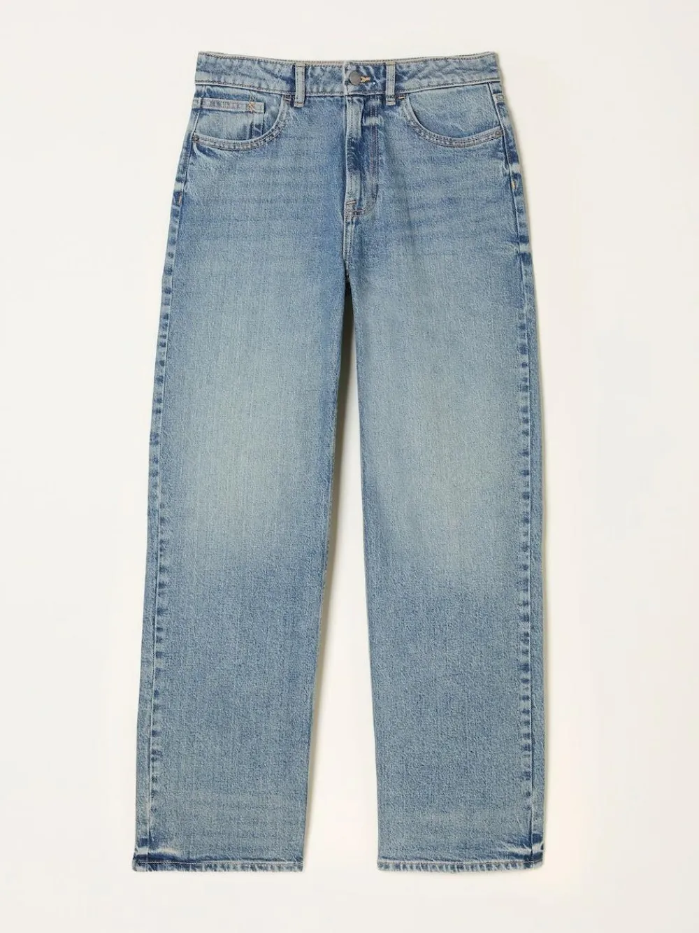 Fat Face FatFace Filby Relaxed Straight Jeans Bleach Wash Denim