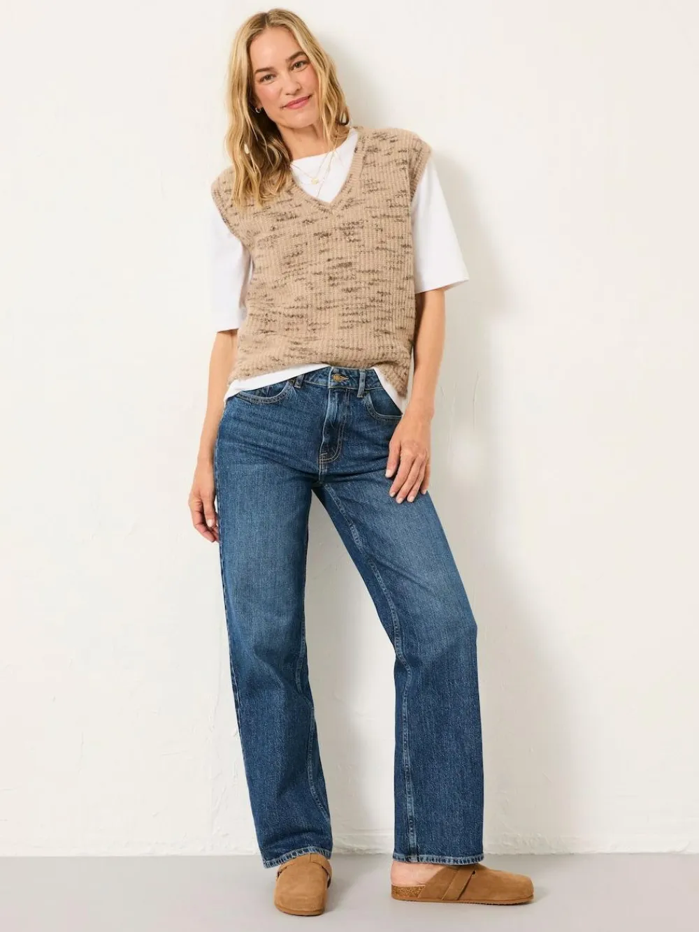 Discount Fat Face FatFace Filby Relaxed Straight Jeans Blue Denim