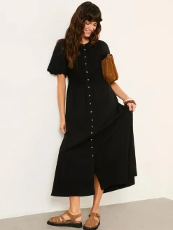 Discount Fat Face FatFace Fleur Jersey Midi Dress Black