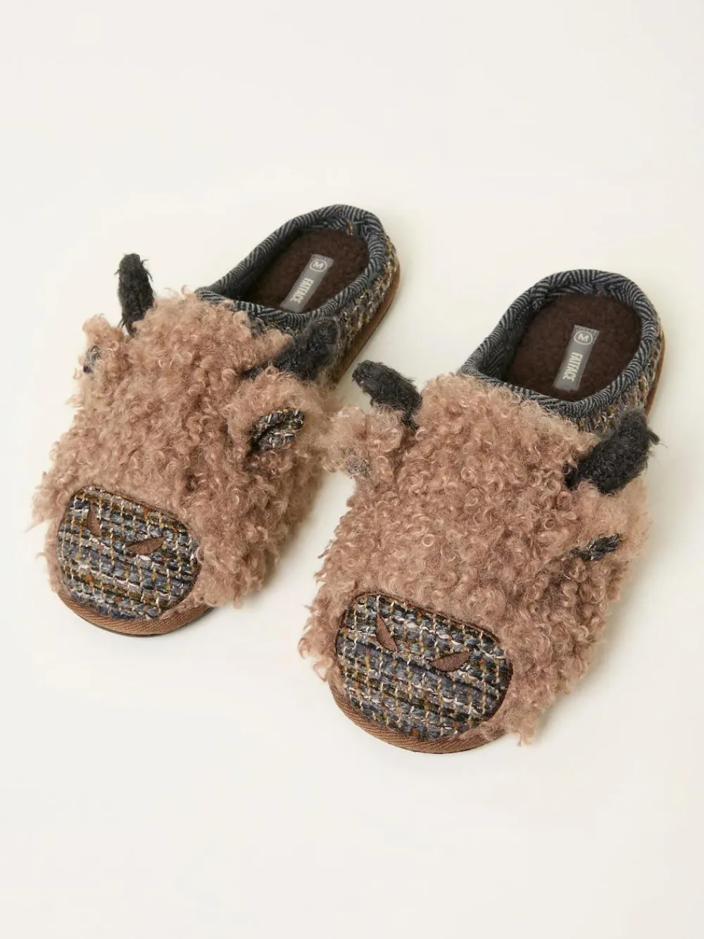 Fat Face FatFace Hamish Brown Cow Slipper