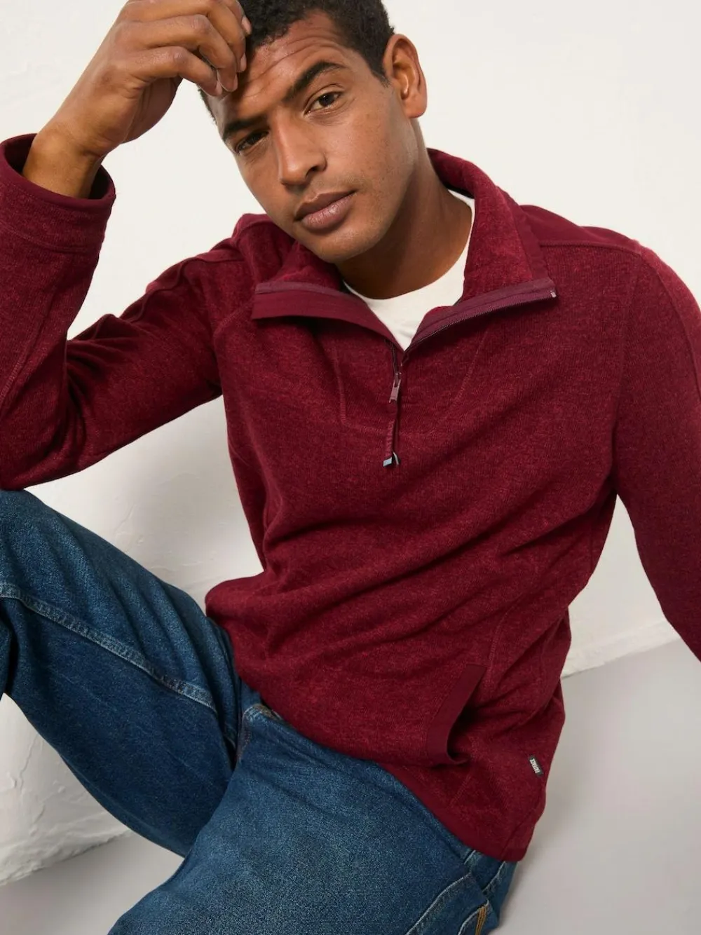 Best Fat Face FatFace Haxby Half Zip Sweat Claret
