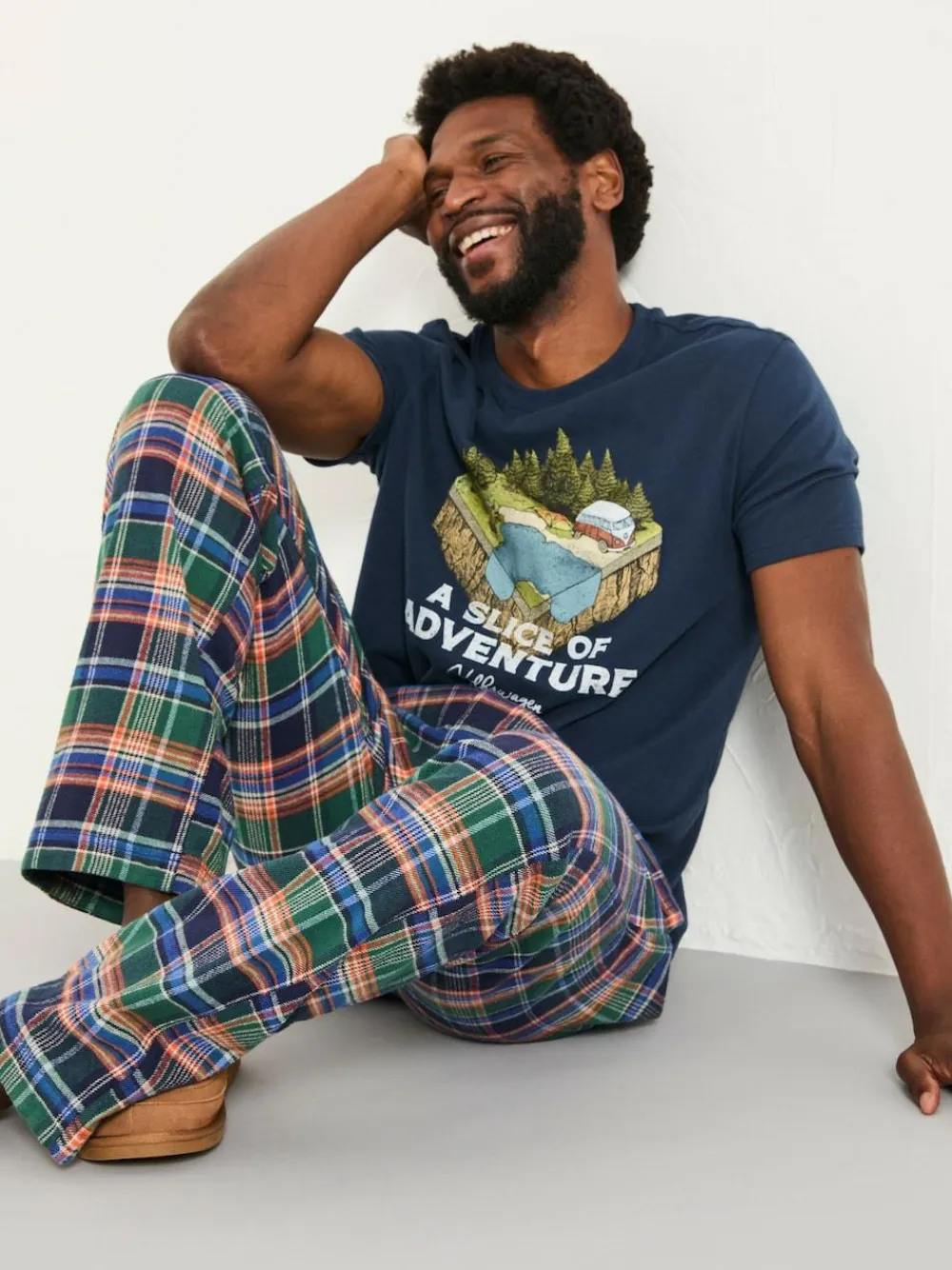 Fat Face FatFace Milburn Cobalt Blue Check Pyjama Bottoms^ Pyjamas