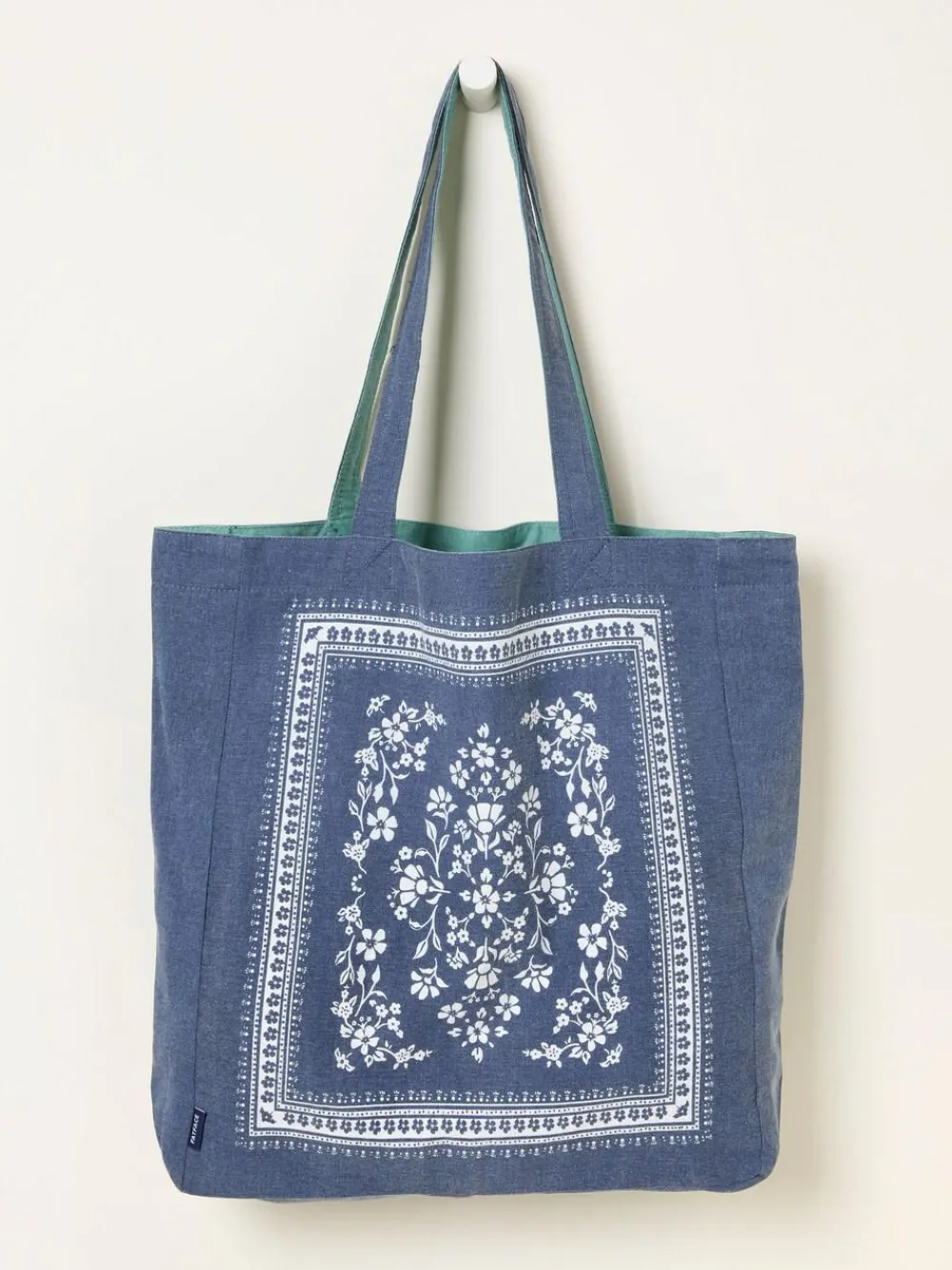 Fat Face FatFace Navy Floral Reversible Tote Bag^Women Bags