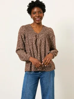 Best Fat Face FatFace Nessie Blouse Brown Ditsy