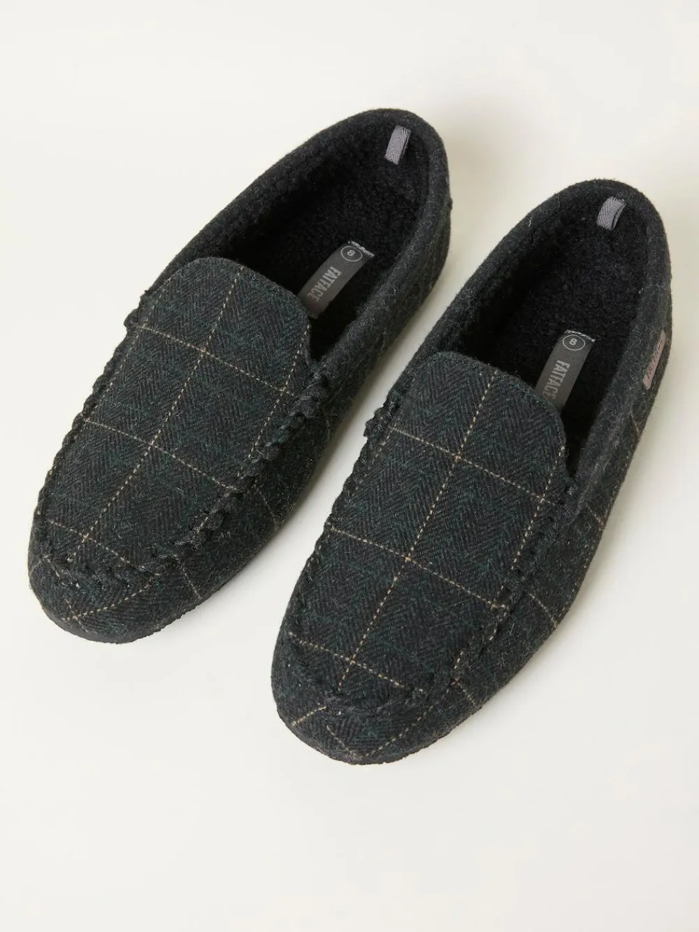 Fat Face FatFace Noah Green Check Moccasin^ Slippers|Slippers