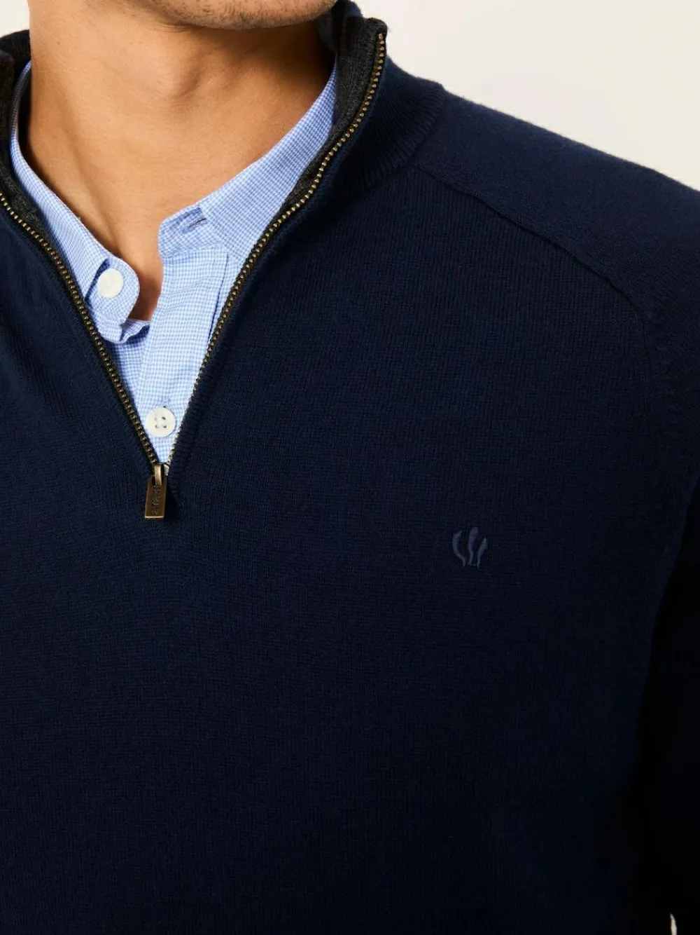 Fat Face FatFace Rye Half Zip Neck Knitted Jumper Navy