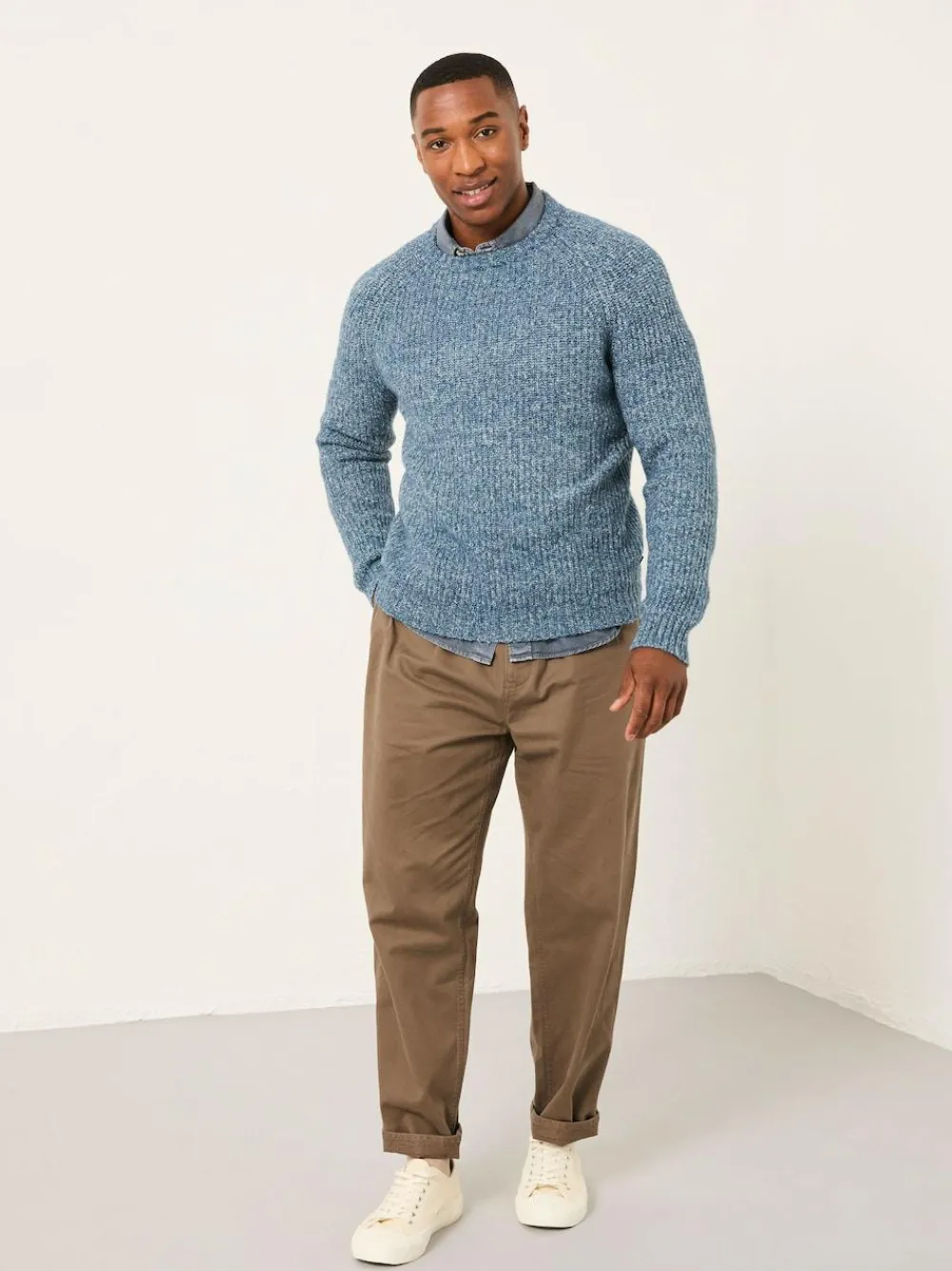 Fat Face FatFace Sefton Knitted Crew Neck Jumper Blue