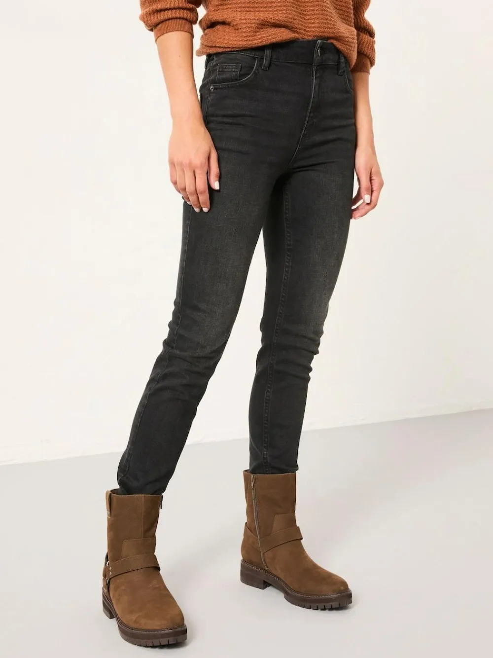 New Fat Face FatFace Shenley Slim Jeans Washed Black