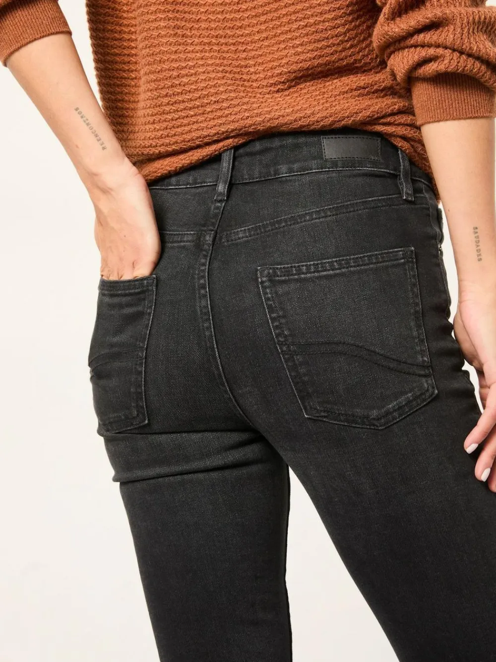 New Fat Face FatFace Shenley Slim Jeans Washed Black