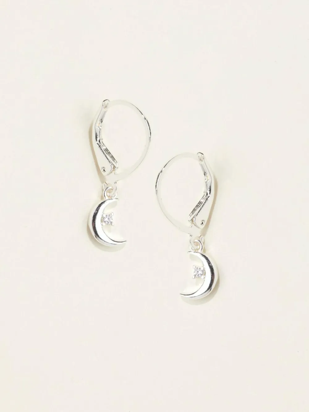 Online Fat Face FatFace Silver Tone Moon Drop Earrings