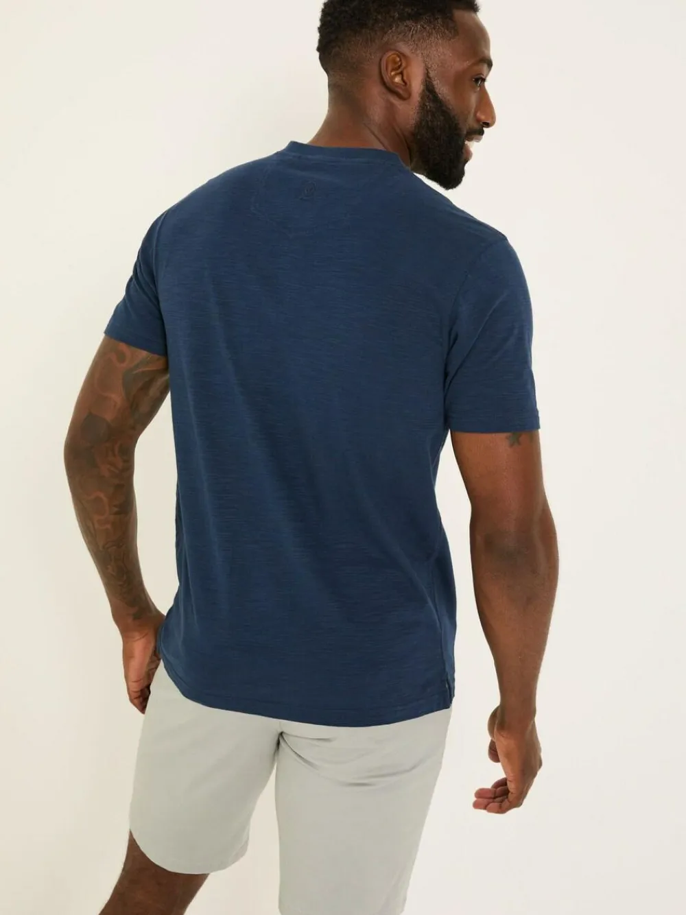 Sale Fat Face FatFace Woodside Navy Slub Henley T-Shirt